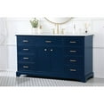 thumbnail image 2 of Elegant Decor Americana 60" Metal MDF Marble Single Bathroom Vanity in Blue, 2 of 8
