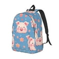 thumbnail image 2 of Balery Cute Pig Flowers Vintage Canvas Backpack for Men and Women - Large Capacity, Durable Travel Laptop Bag for School, Work, Hiking, and Outdoor Activities-Small, 2 of 7