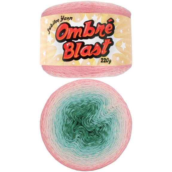 JubileeYarn Ombré Blast Yarn- Baby Weight Cotton - 220g/cake - Echoes of the Soul - 1 Cake