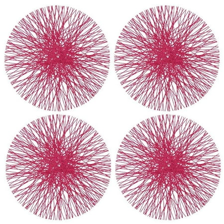 

Fennco Styles Unique Paper Straw Placemats 15 Inches Round Set of 4