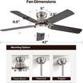 thumbnail image 5 of 42 Inch Ceiling Fan 5 Blades Noiseless Reversible Dc Motor Remote Control With Led Light, 5 of 9