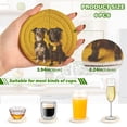 thumbnail image 3 of Dogs Black 6 Pcs Drink Coasters with Holder Absorbent Coasters Woven Coasters for Drinks Table Desk Protection Home Decor, 3 of 7