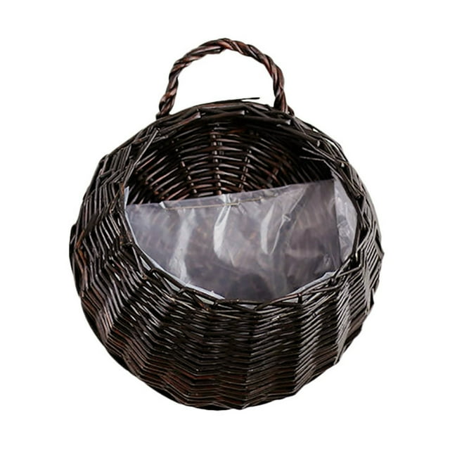 Willow Straw Flower Pot Wicker Rattan Wall Hanging Flowerpot Home Garden Decoration Flower Basket Container
