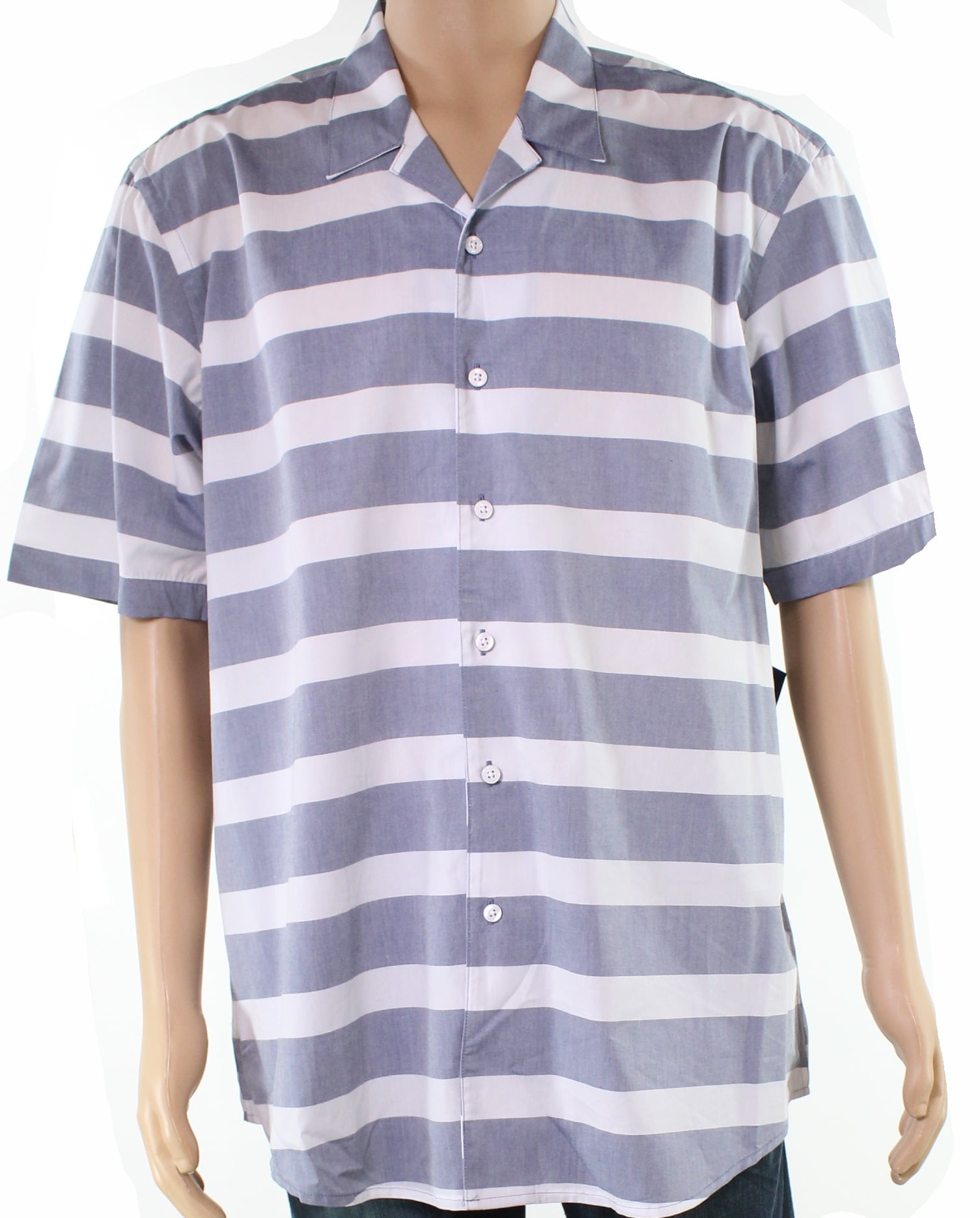 Alfani Casual Shirts - Alfani White Mens Small Striped Button Down Shirt - Walmart.com
