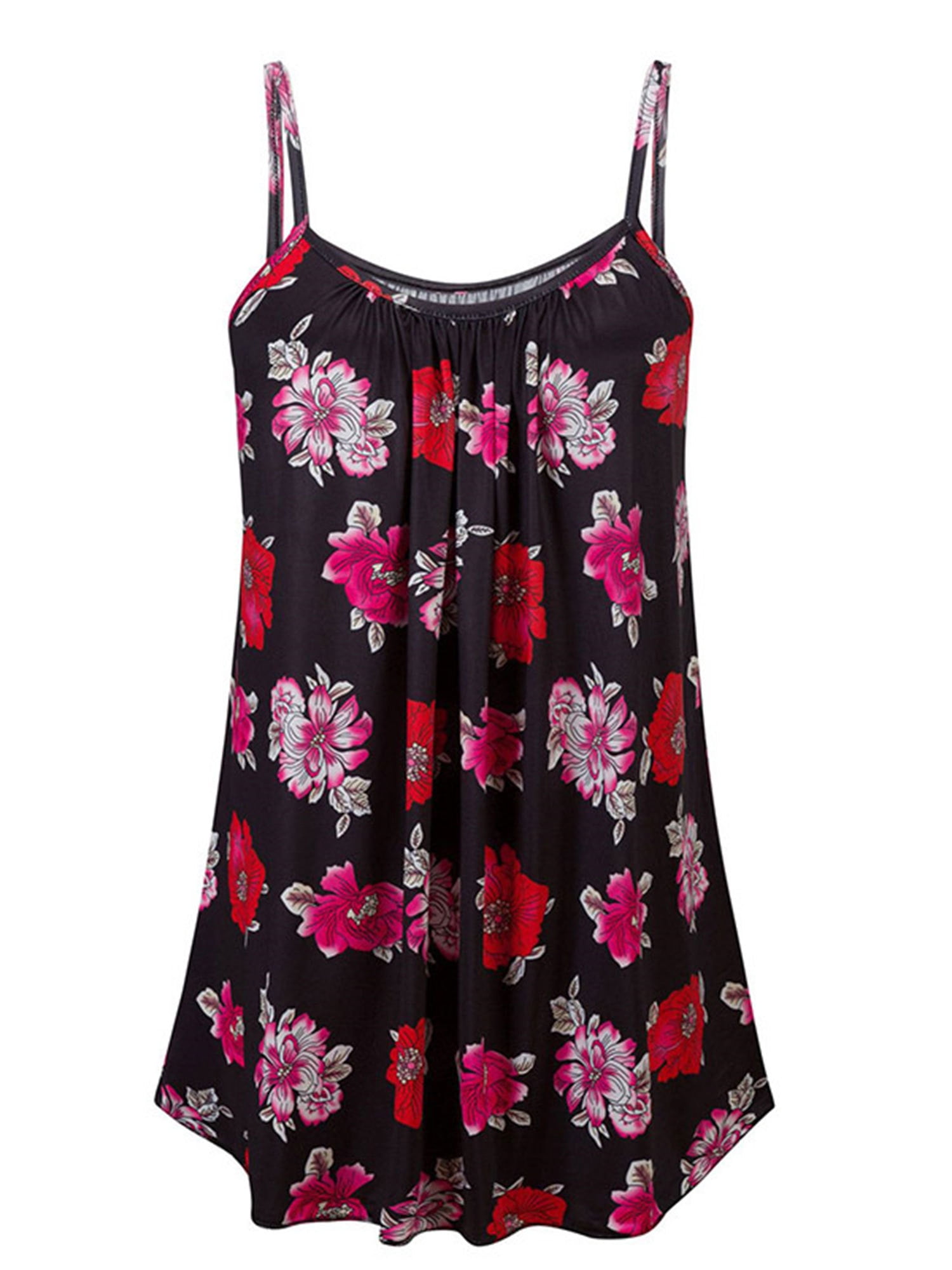 Womens Boho Cami Sleeveless Swing Vest Tank Casual Strappy Tank Tops ...