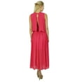 thumbnail image 4 of Bimba Women Long Pink Georgette Maxi Half Lined Sheer Dress Boho Chic Clothing, 4 of 6
