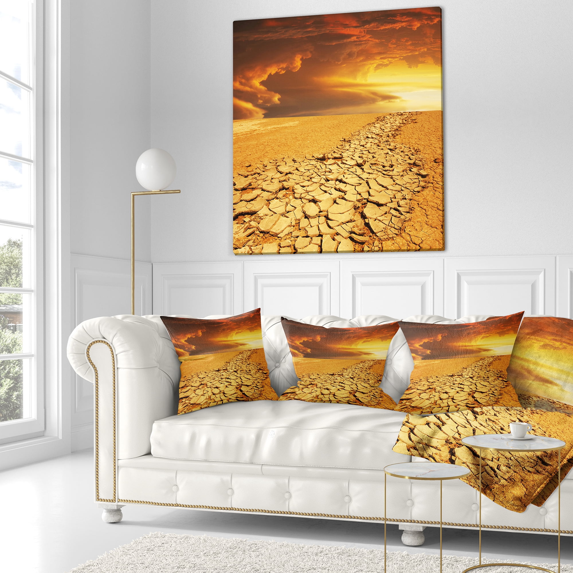 Designart 18" x 18" Multi-color Landscape Polyester Throw Pillow