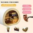 thumbnail image 4 of Kit de construcción de casas de muñecas con soporte para libros y rompecabezas de madera con luz LED, 4 of 7