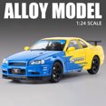 thumbnail image 1 of Nissan GTR R34 Skylin-modelo de coche de aleación Fast & Furious, sonido y luz, juguete coleccionable para niños, regalo de cumpleaños, 1:24, 1 of 5