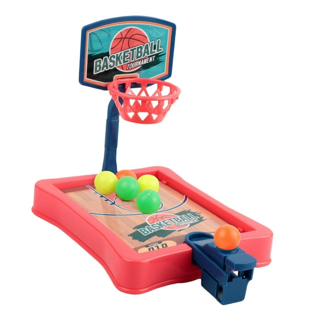 Juguete de juego de baloncesto de escritorio en miniatura, mini máquina de baloncesto de de montaje simple de baloncesto hinchable de pequeñ Rojo Hugo Juego de baloncesto de escritorio
