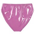 thumbnail image 6 of Alvivi Women's PU Leather Booty Shorts Low Rise Festival Dance Dance Bottoms Latex Briefs Panties Hot Pink S, 6 of 7