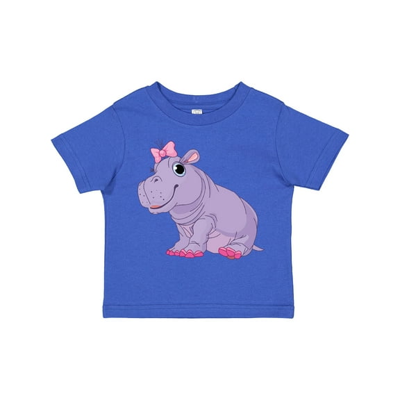 Inktastic Cute Purple Hippo Girls Toddler T-Shirt