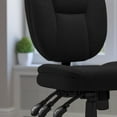thumbnail image 4 of BizChair Mid-Back Black Fabric Multifunction Swivel Ergonomic Task Office Chair with Pillow Top Cushioning, 4 of 8