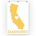 thumbnail image 2 of Oakhurst, California, State Outline and Heart (24x36 Giclee Gallery Art Print, Vivid Textured Wall Decor), 2 of 3