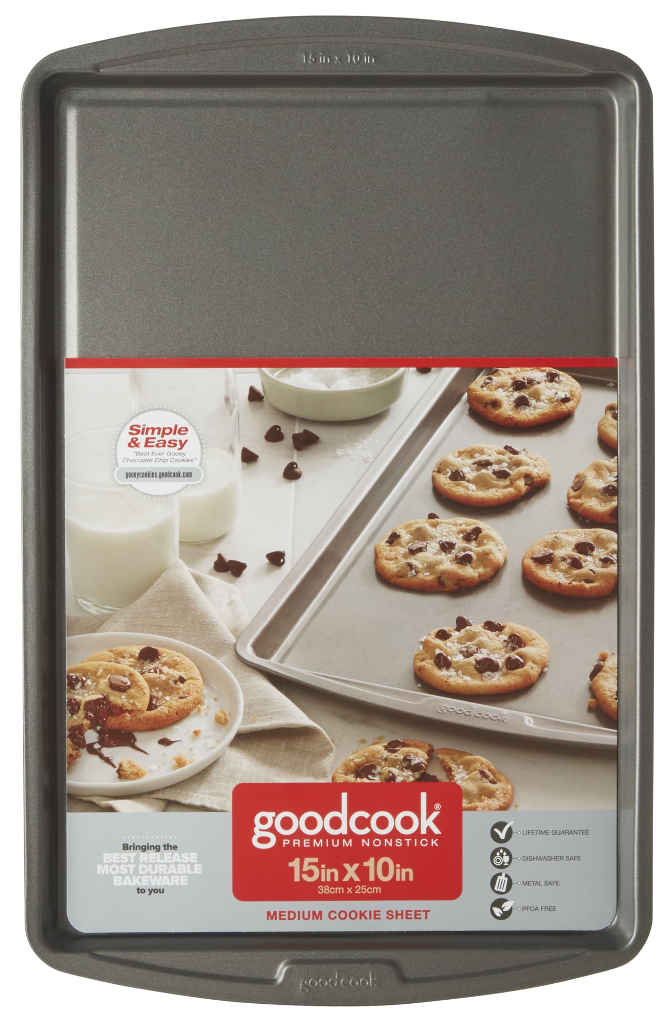 Goodcook Dishwasher Safe Nonstick Steel Xl Cookie Sheet, 15'' X 21
