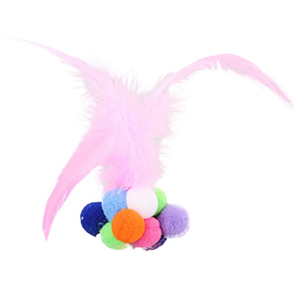 Cat Feather Ball Bell Interactive Exercising Cat Teaser Ball Kitten Feather Toy