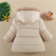 thumbnail image 3 of Hicidod Toddler Puffer Jackets Fur Trim Hooded Zipper Warm Coats Solid Color Windproof Padded Fashion Cotton Outerwear for Girl, 3 of 4