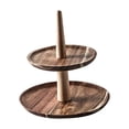 thumbnail image 3 of Abbracc Wooden Cake Stand Dessert Plate Home Decor Rustic Round Wood Cake s Serving 2 layer, 3 of 9