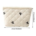 thumbnail image 2 of Versatile Cosmetic Bag Bow Embroidered Makeup Storage Bag for Toiletries and Cosmetics Fashionable Dumpling Design for Makeup, 2 of 6