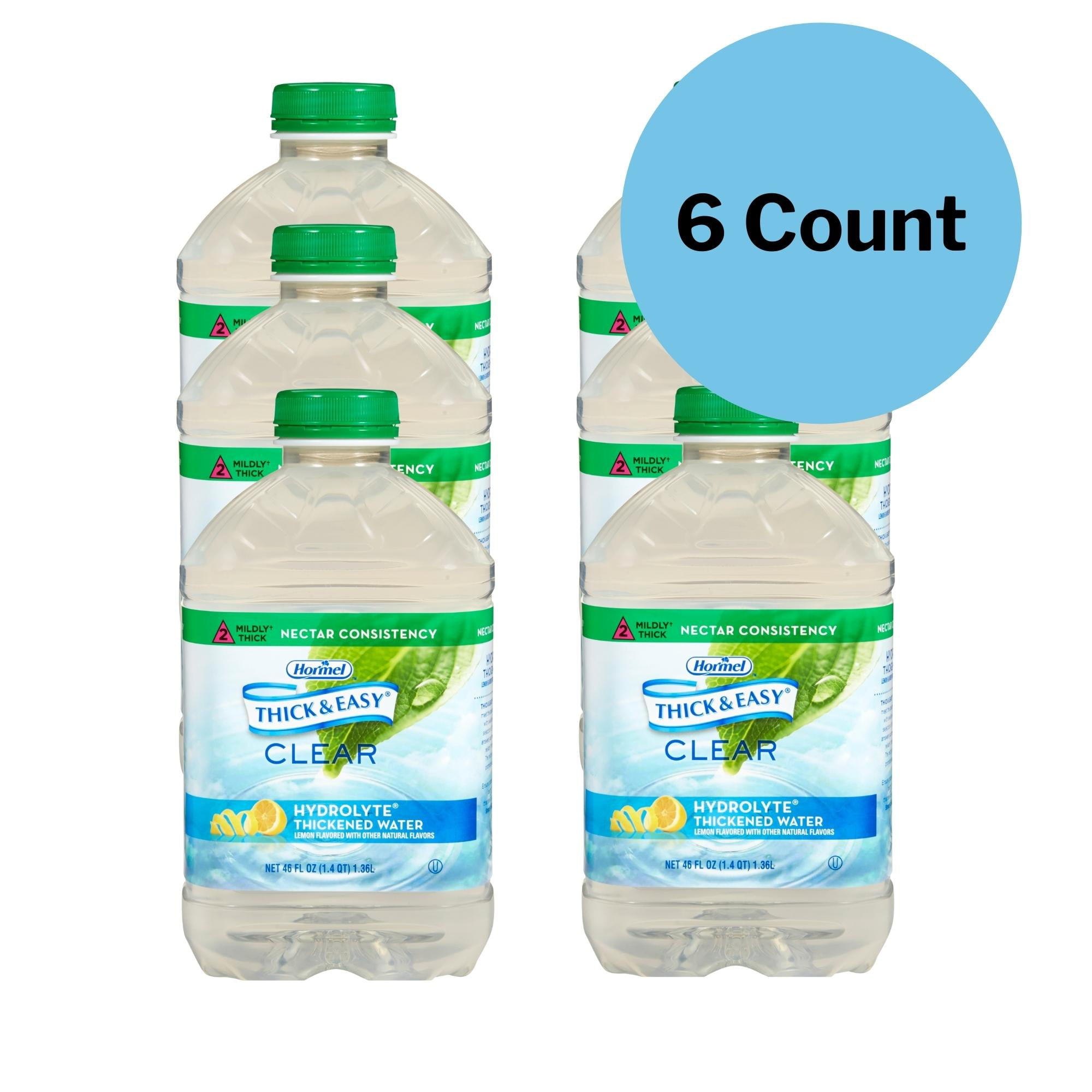 Hormel Thick & Easy Hydrolyte Thickened Water Lemon 46 oz. Bottle 6 Ct