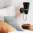 thumbnail image 5 of Luces de pared de cuerno dorado de diseño moderno nórdico, lámpara de pared interior para mesita de noche, dormitorio, sala de estar, pasillo (negro), 5 of 5
