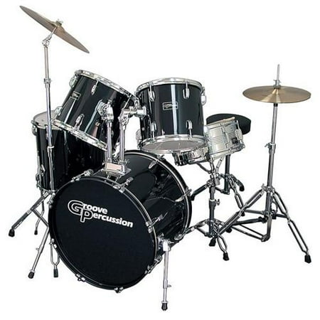 - Groove Percussion 5-Piece Drum Set with Hardware and Cymbals
