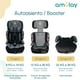 thumbnail image 3 of Amulay | Autoasiento para Bebe de 9 a 36 kg | Booster Car Seat con Arnés de 5 puntos, Respaldo Reclinable, Cojín elevador y Reposa cabezas ajustable | Color Gris y Negro, 3 of 5