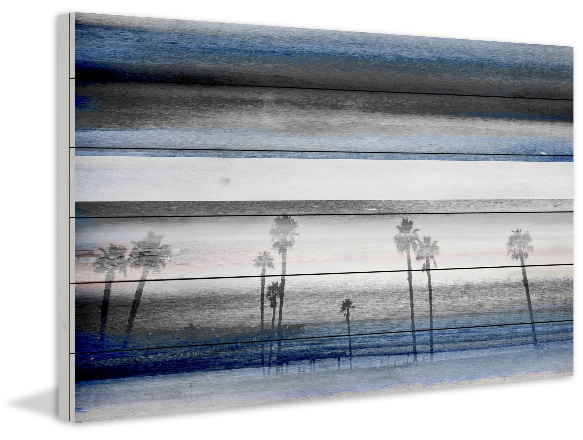 Parvez Taj "Stormy Calm" Print on White Wood
