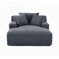thumbnail image 3 of Soft Corduroy Oversized Chaise Lounge from Cloudline - Modern Couch with Full Foam Cushioning & No Assembly - Grey for Living Room & Bedroom Use, 3 of 9