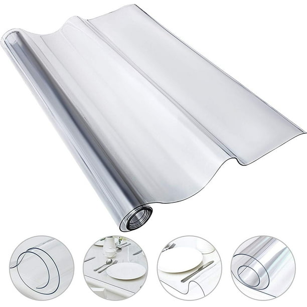VEVOR 80 x 42 in Crystal Clear Tablecloth PVC 2mm Thick Table Cover