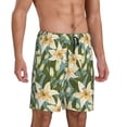 thumbnail image 2 of Sikiie Lilies Flowers Mens Pajama Shorts, Lightweight Lounge Pant with Pockets Soft Sleep Pj Shorts for MenLarge, 2 of 6