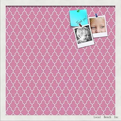 Pinpix 20X20 Custom Cork Bulletin Board Quatrefoil Pink Poster Board