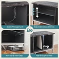 thumbnail image 3 of Bestier 70" TV Stand for TVs up to 80" with LED Lights Modern Gaming Entertainment Center, Black Marble, 3 of 11