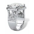 thumbnail image 2 of PalmBeach Jewelry Princess-Cut Cubic Zirconia Halo Bridge Ring 6.82 TCW in Silvertone, 2 of 5