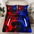 thumbnail image 2 of Erosebridal Red Blue Gamepad Sheet Set Twin, Gradient Geometric Bedding Sets Twin Size, Gaming Sports Twin Sheet Sets, Ultra Soft Bedroom Decor, 3pcs, 2 of 6