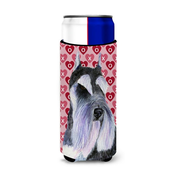 Schnauzer Hearts Love and Valentines Day Portrait Ultra Hugger for slim cans