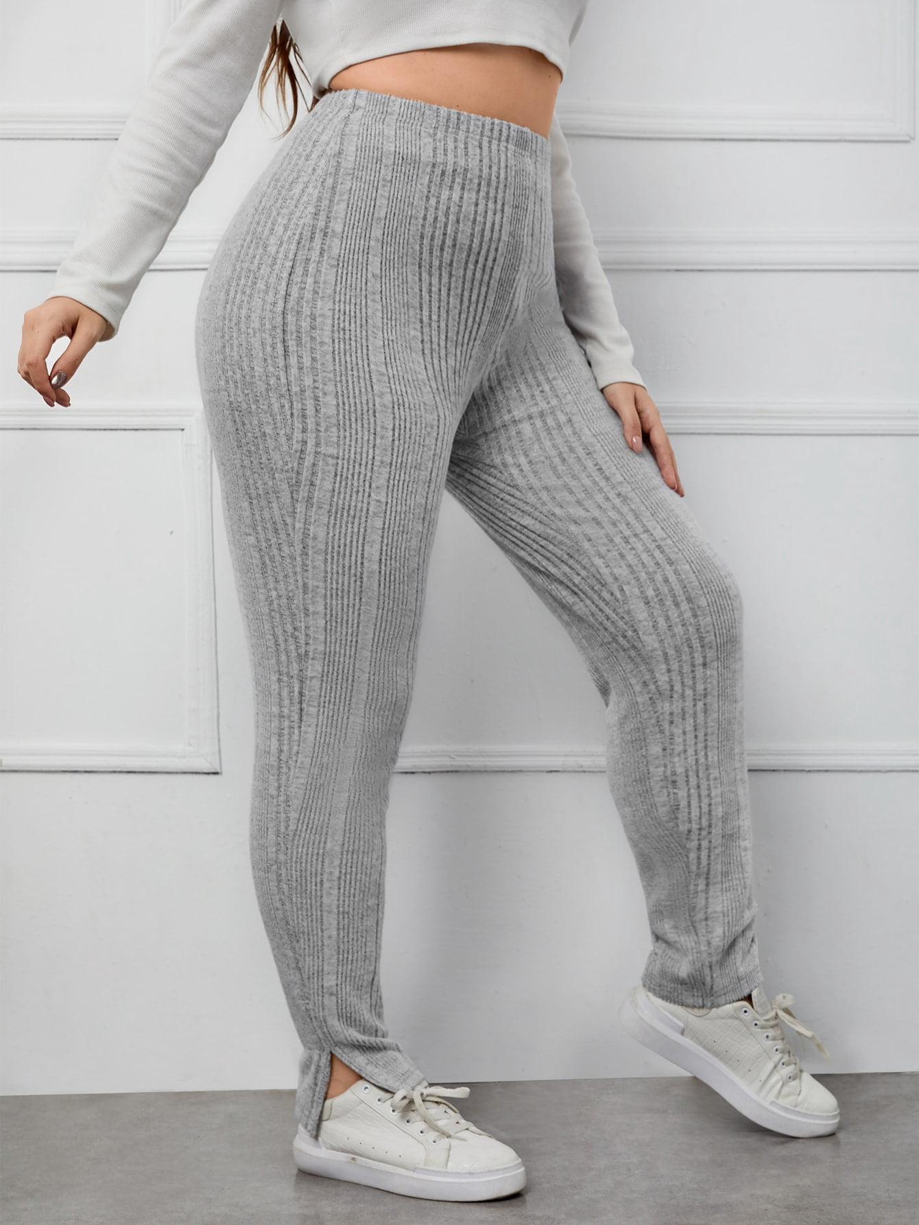 Women's Plus Split Hem Rib Knit 