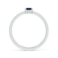 thumbnail image 2 of Angara Natural 0.6 Ct. Blue Sapphire with Diamond Classic Ring in 14K White Gold for Women (Ring Size: 11.5), 2 of 9