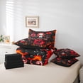 thumbnail image 6 of Homewish Musical Guitar 7-Piece Twin Bedding Sets for Female Men Teens,Gothic Skull Bedding Comforter Set,Hippie Music Theme Breathable Sheet Sets,Lightweight Room Decor,Reversible, 6 of 8