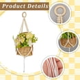 thumbnail image 5 of Wood Beaded Plant Hanger Macrame Hanging Planters 63cm Long Boho Decorative Flower Pot Holder Basket with Tassels Wall DecorDIY, 5 of 7