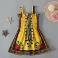 thumbnail image 2 of Odeerbi Toddler Girls Cotton Dress Boho Princess Dress New Pattern Sleeveless Velvet Court Style Dress Yellow, 2 of 7