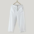 thumbnail image 4 of TAIAOJING Wide Leg Pants for Women Tapered Cotton Linen Front Button Up Waist Casual With Pockets Work Fashion Trousers, 4 of 7