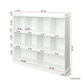 thumbnail image 4 of PORKISS 3 Tier Bookshelf, Wooden Bookcase with 10 Cube Storage Organizer, Freestanding Open Bookshelf for Bedroom, Living Room, Office, White, 4 of 9
