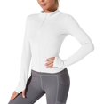 thumbnail image 6 of Clearance under 10$ Sevevn New Long-sleeved Round-neck Zipper Yoga Sun-protective Jacket For Women Clearance Sales Online Deals White XXL, 6 of 6