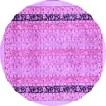 thumbnail image 1 of Ahgly Company Indoor Round Oriental Purple Modern Area Rugs, 8' Round, 1 of 4