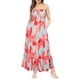 thumbnail image 2 of Vestido largo de verano con estampado floral, tirantes finos, corpiño fruncido, cintura fruncida, elegante vestido bohemio de playa para mujer, 2 of 5