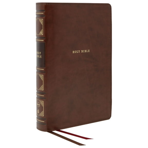 Nkjv, Reference Bible, Classic Verse-By-Verse, Center-Column, Leathersoft, Brown, Red Letter Edition, Comfort Print, (Hardcover)