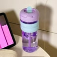 thumbnail image 5 of HengDidi Large Capacity Sports Water Bottle with Straw and Measurement Markings - 800ml Leak-Proof, Food Grade Plastic, Hand Strap for Gym, Outdoor, Office Use, 5 of 8