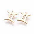 thumbnail image 2 of 5pcs 304 Stainless Steel Constellation/ Sign golden Gemini 9.4x8x1mm Hole: 0.8mm 5pcs, 2 of 2