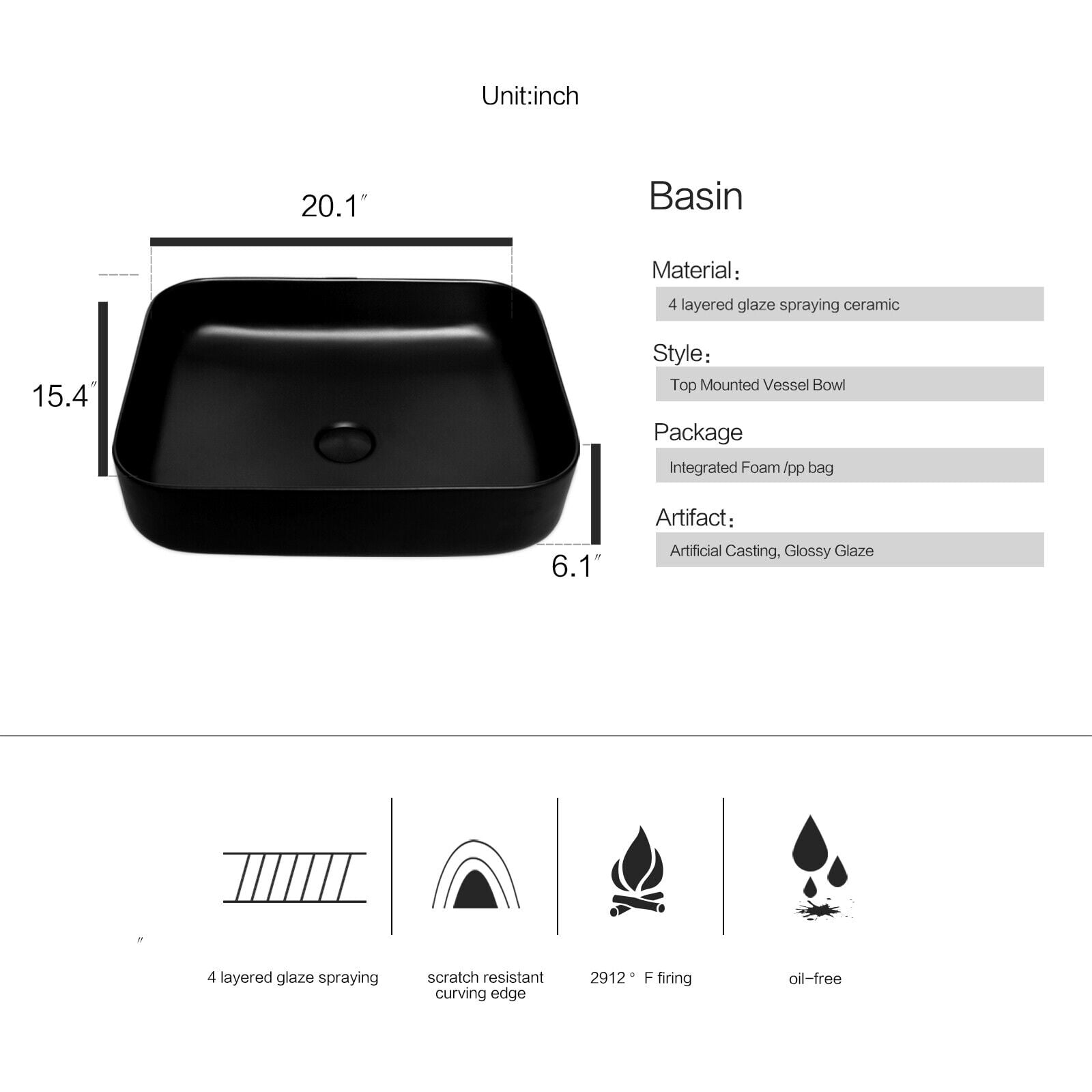 ELECWISH 24Inch Bathroom Vanity Set Wall Mounted Cabinet with/ Vessel Sink Mirror Shelf , PVC Panel Natural Cabinet with Black Side Panels(Cabinet + Sink)